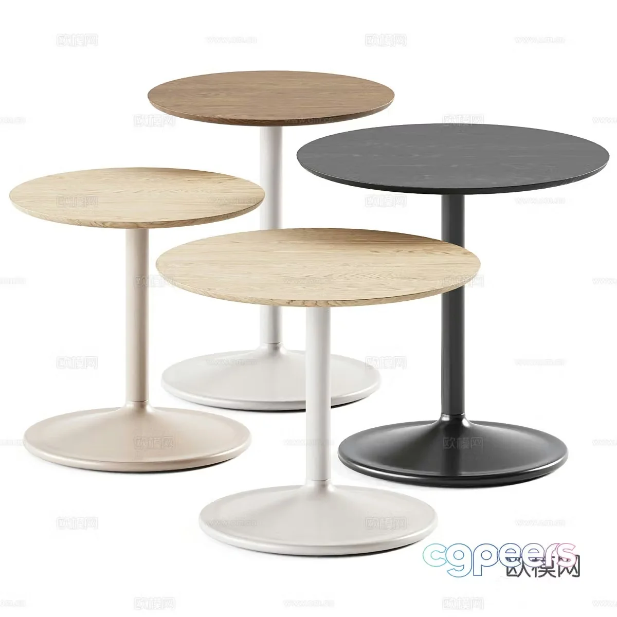 Modern round table side table angle table 3D model
