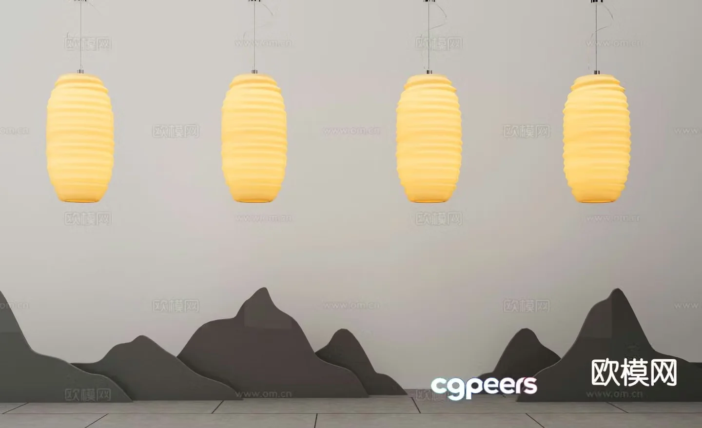 New Chinese style chandelier 3d model