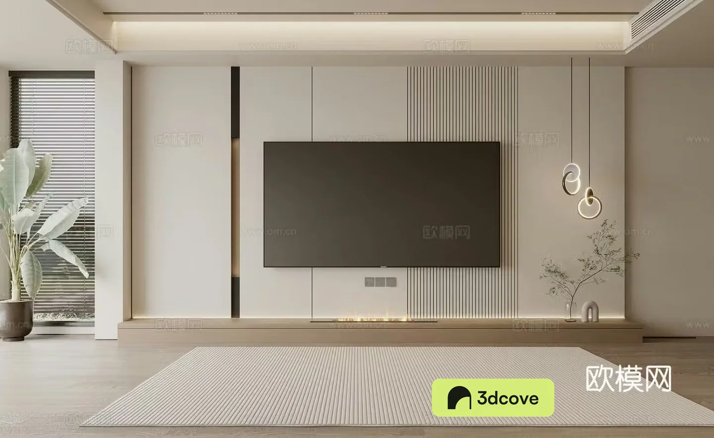 Living room TV background wall