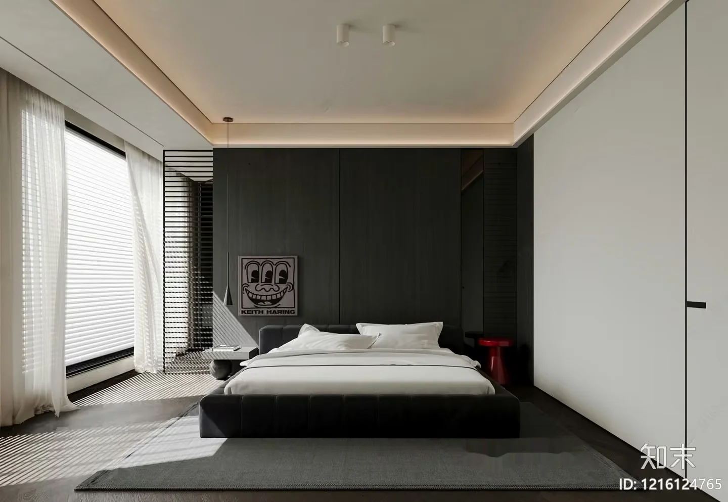 Modern Minimalist Bedroom 3D Model – 18067 – VRAY Render