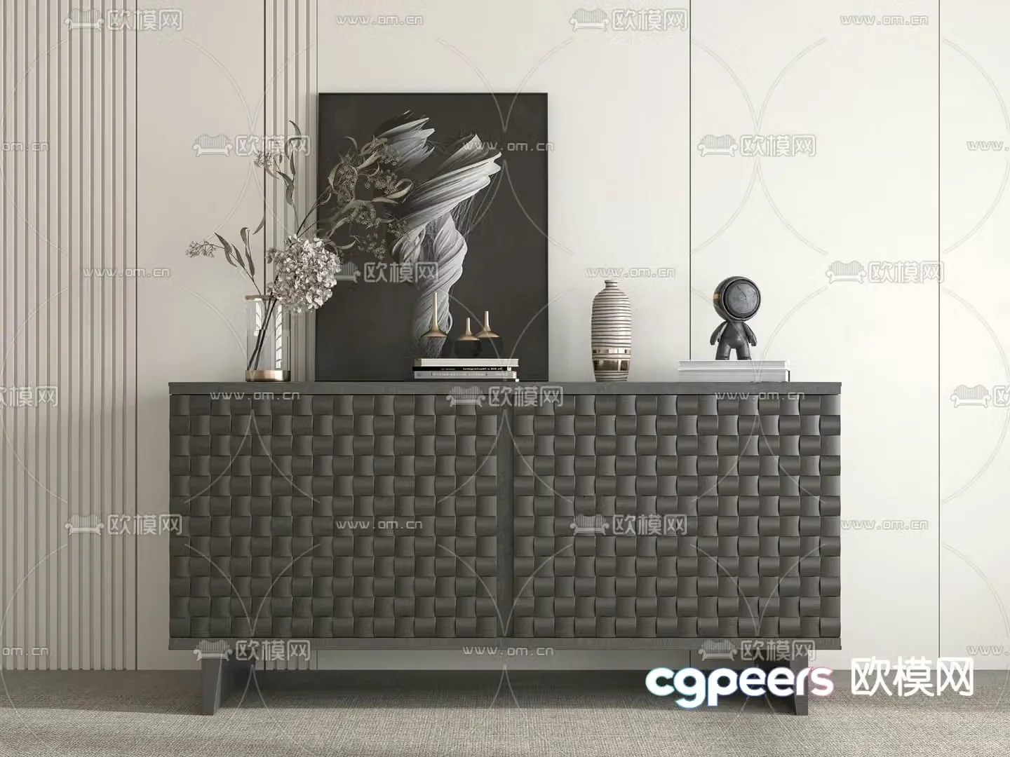 Modern entrance cabinet side view cabinet side cabinet 3D model