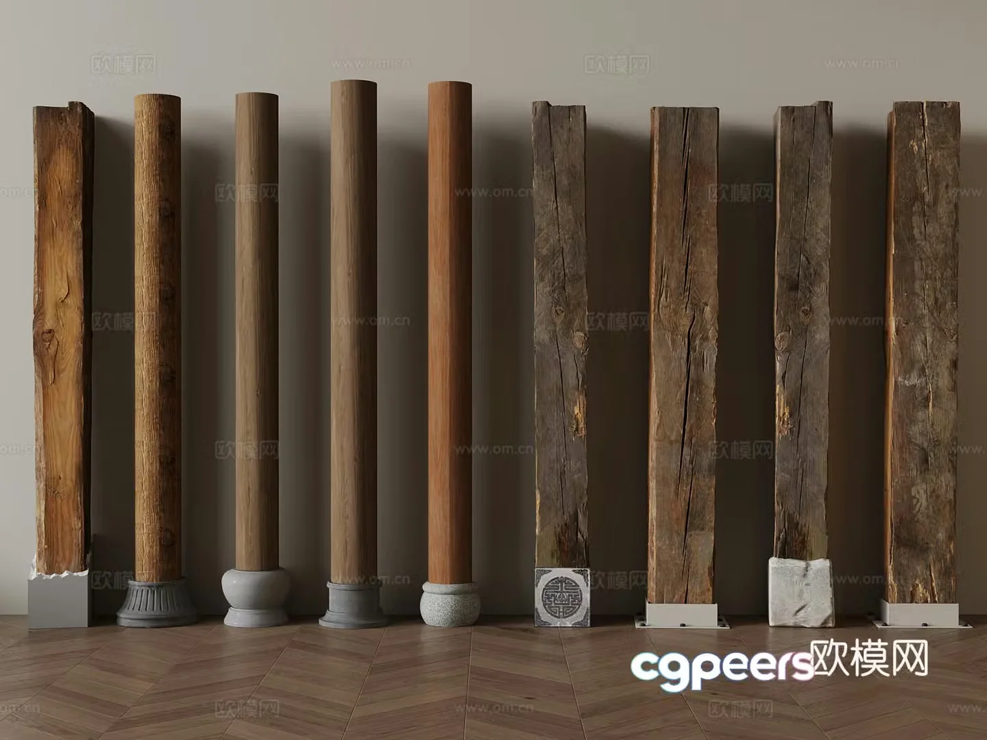 Wood boards B&B wood 3d model