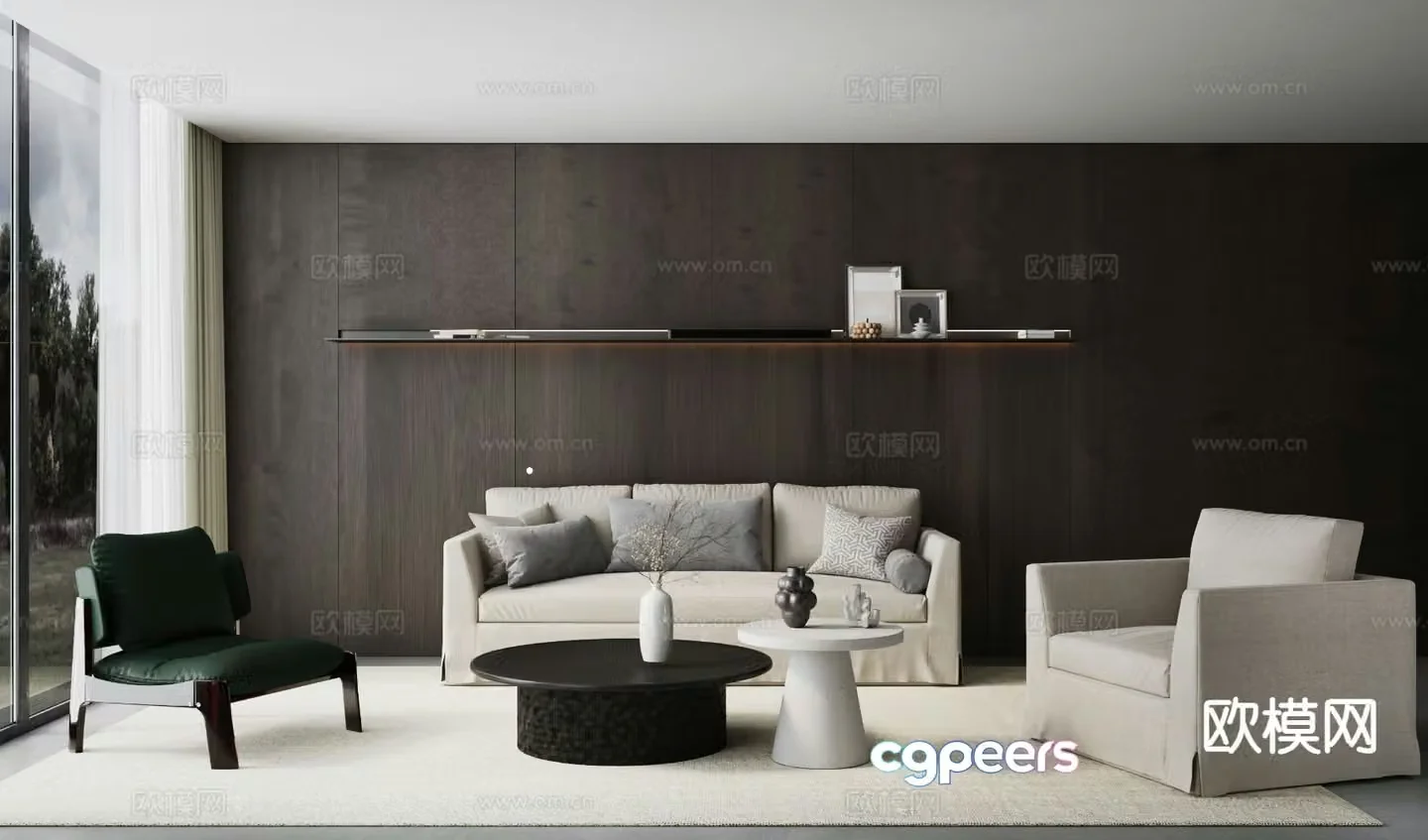 Modern sectional sofa 3d model
