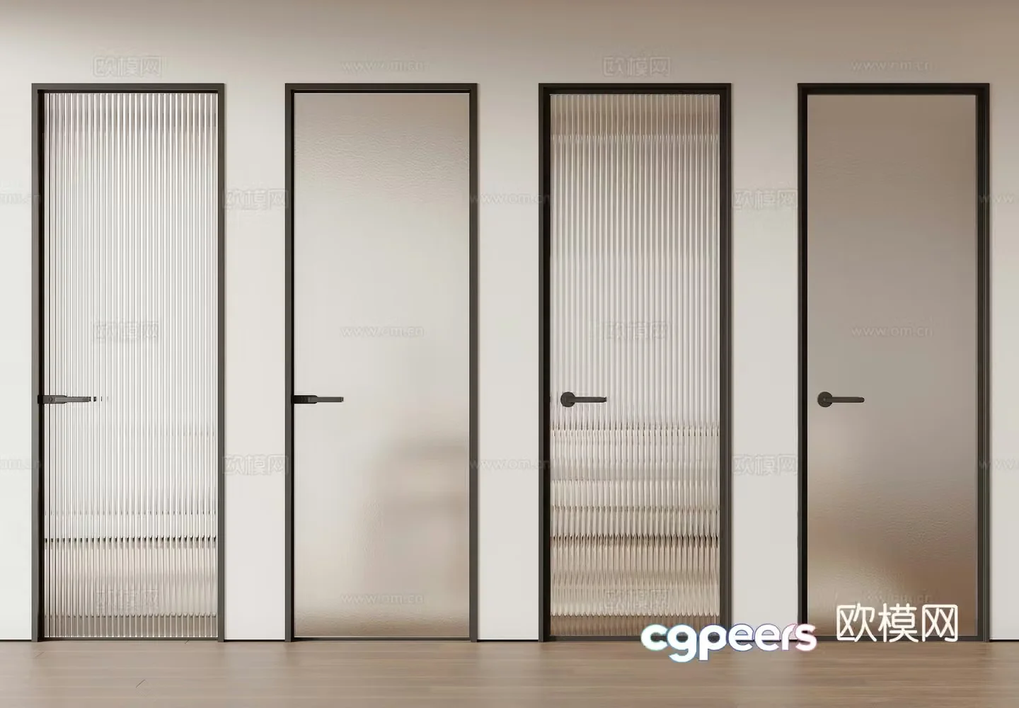 Modern glass door 3d model