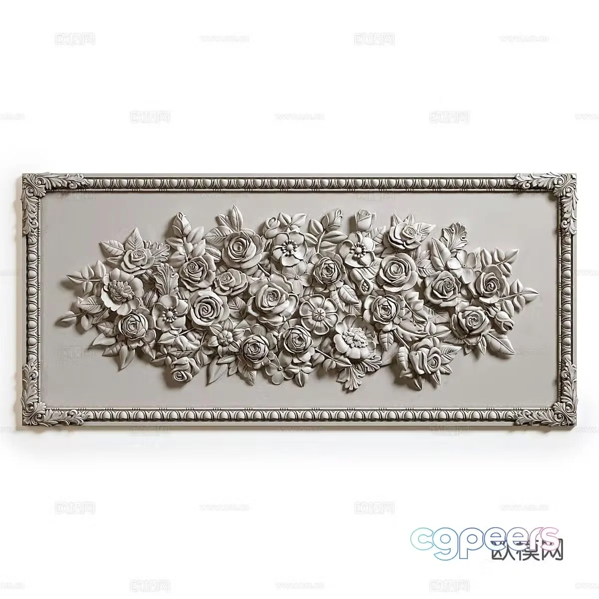 French carved wall decoration 3d model
