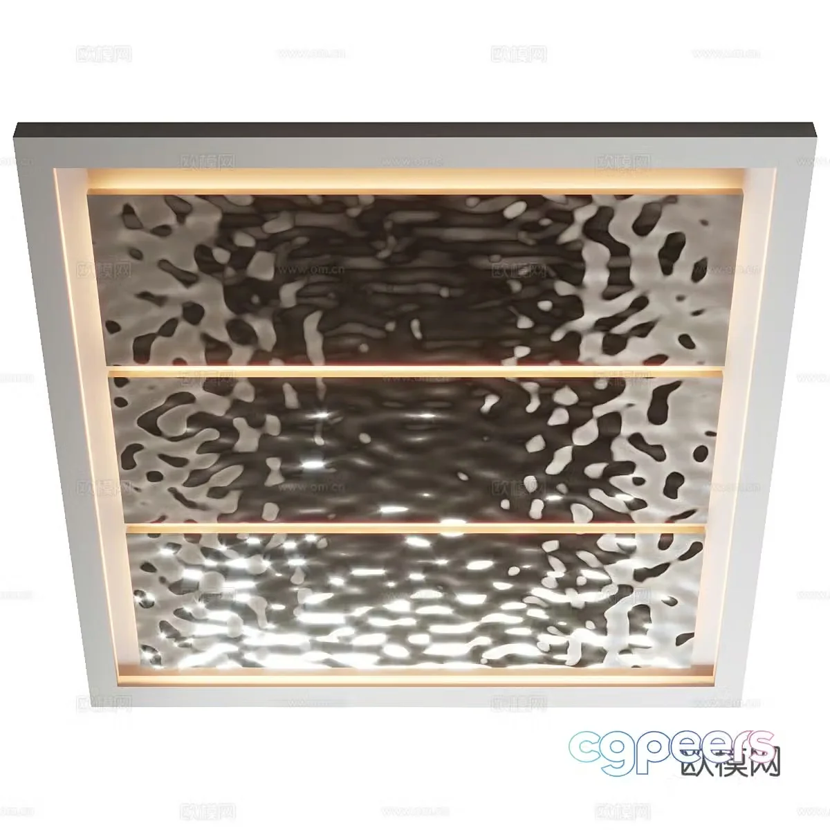 Modern water corrugated stainless steel plate ceiling 3d model