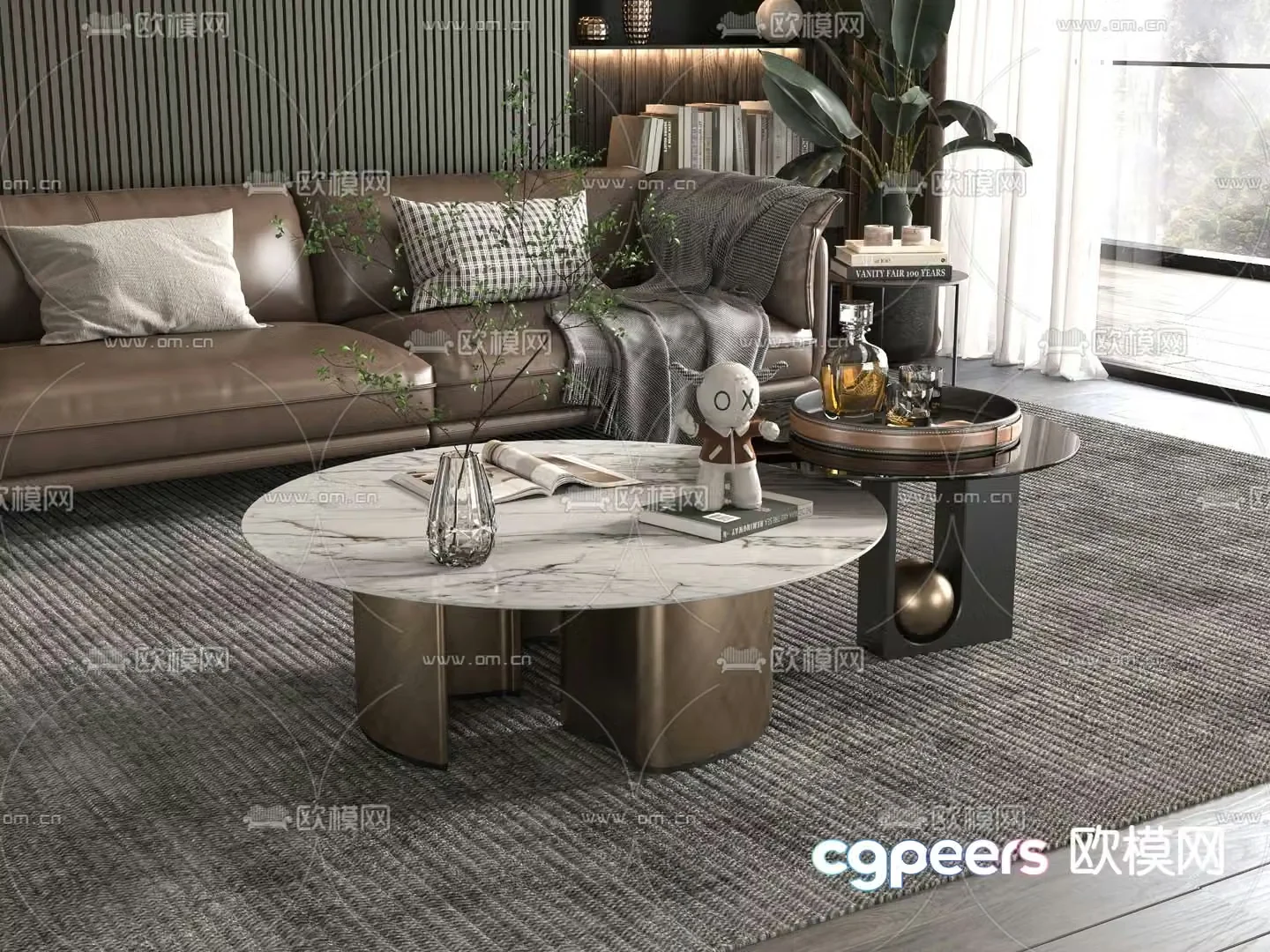 Modern coffee table mother-in-law coffee table 3d model