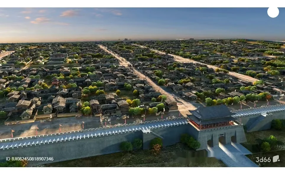 Ancient Chinese Cityscape 3D Model – 8558 – VRAY Render