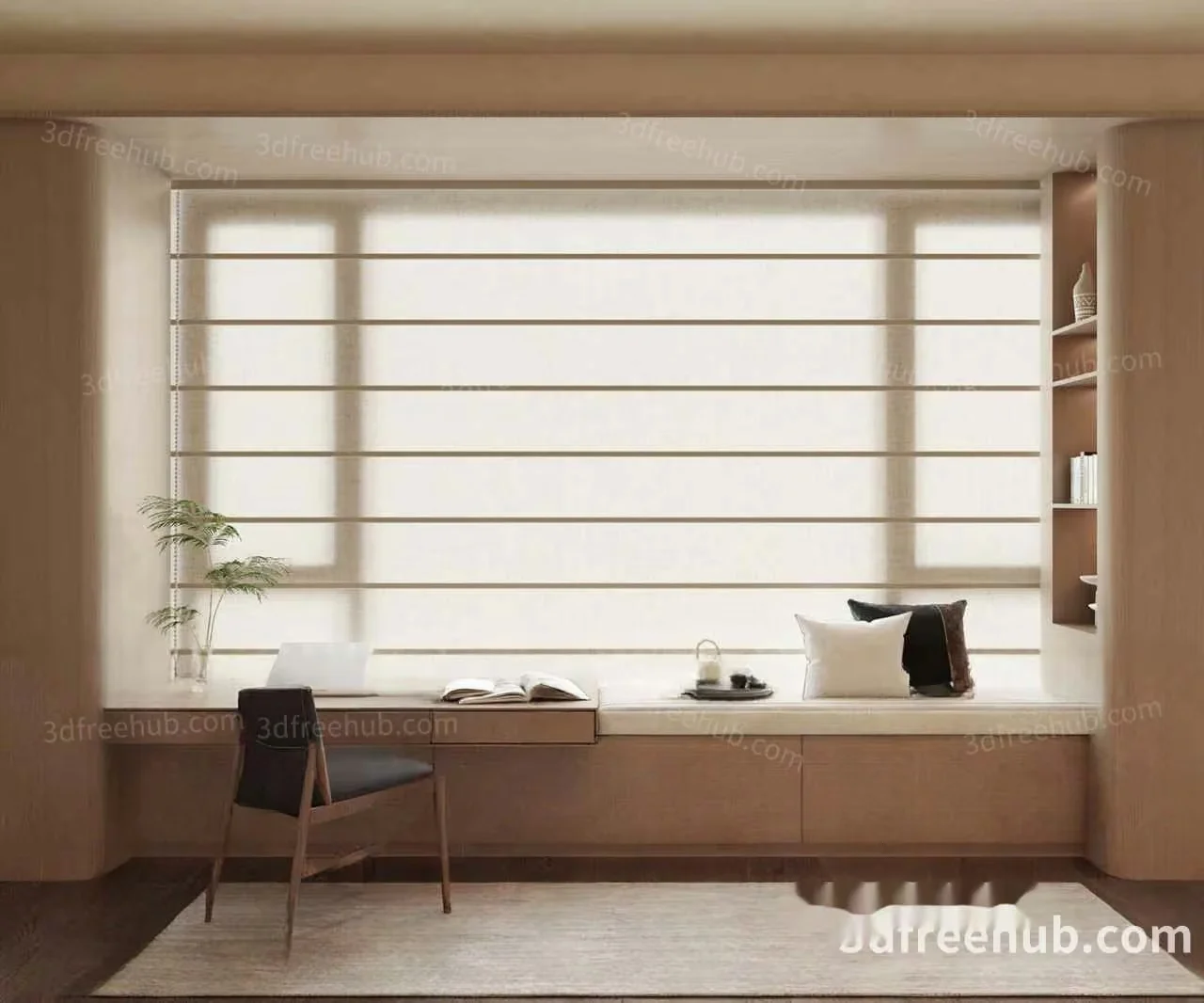 Cozy Home Office 3D Model – 18549 – VRAY Render