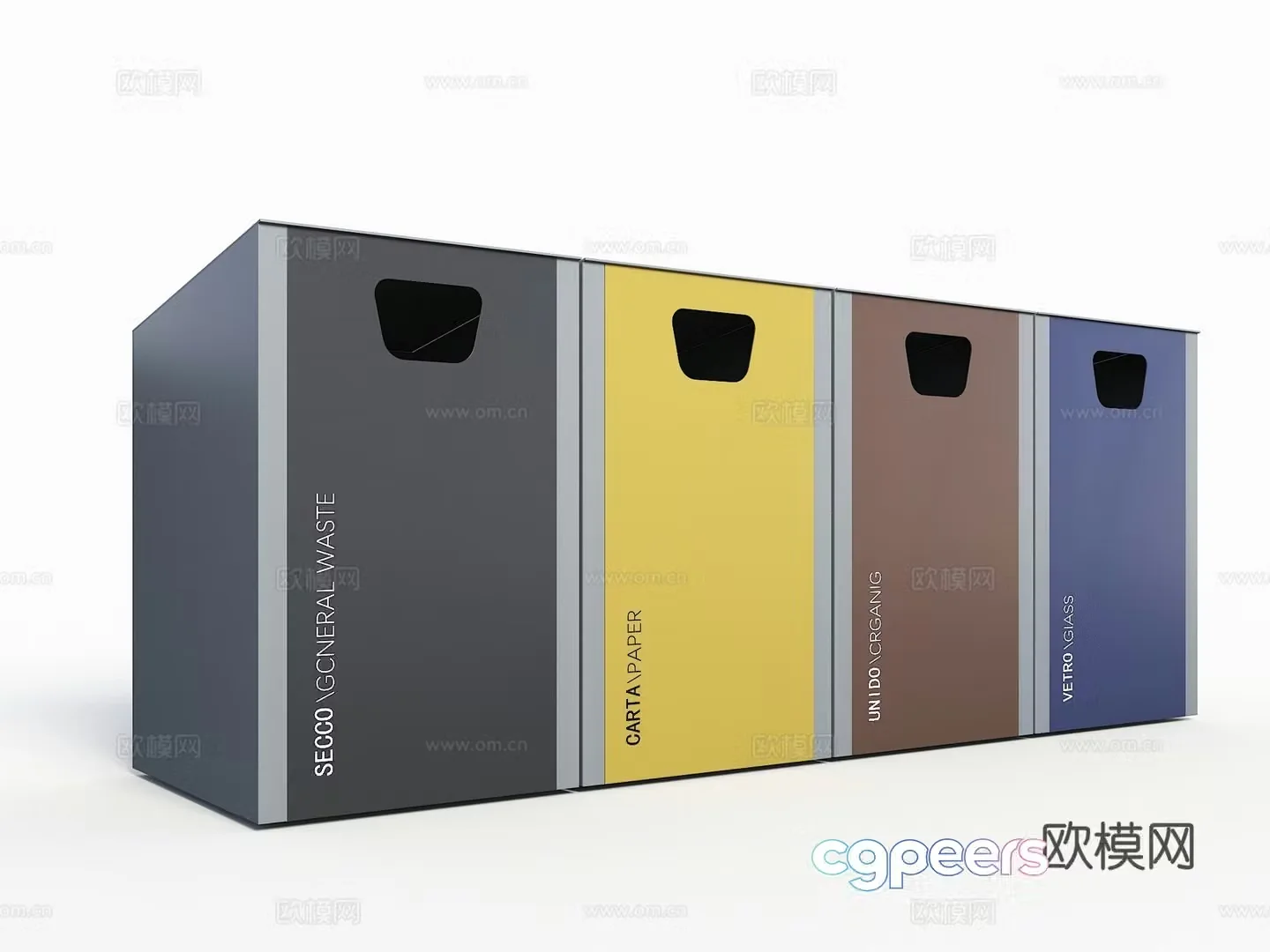 Garbage classification and disposal point Classified trash can Modern trash can Garbage station Modern trash station 3D model