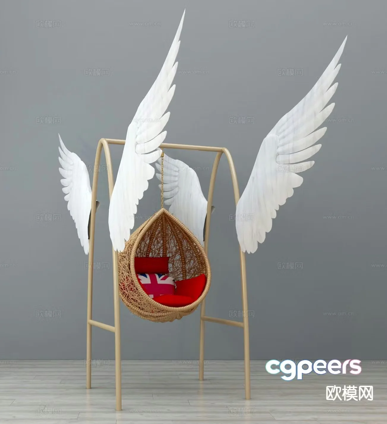 Wabi-sabi hanging chair egg chair swing chair 3D model