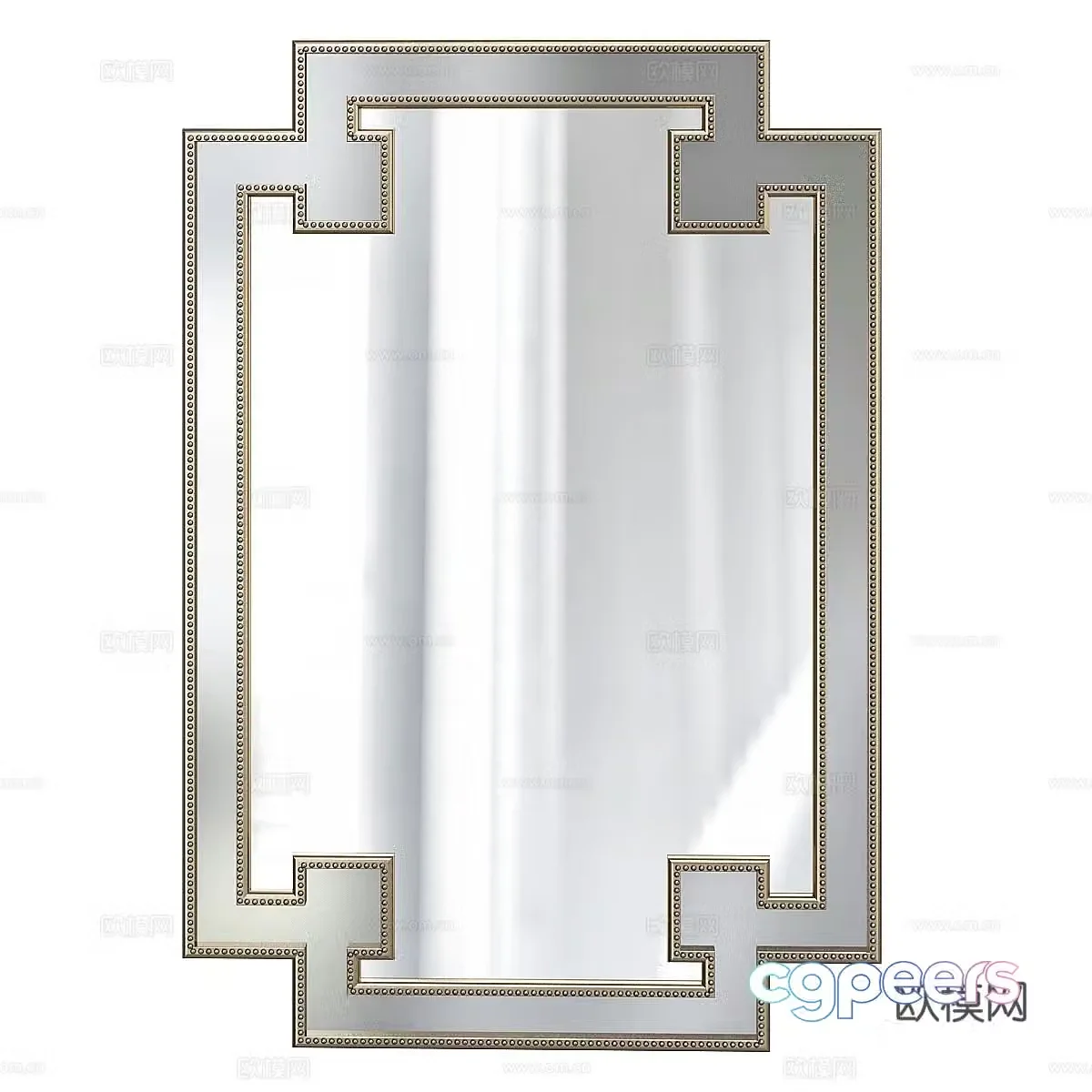 New Chinese style decorative mirror 3D model