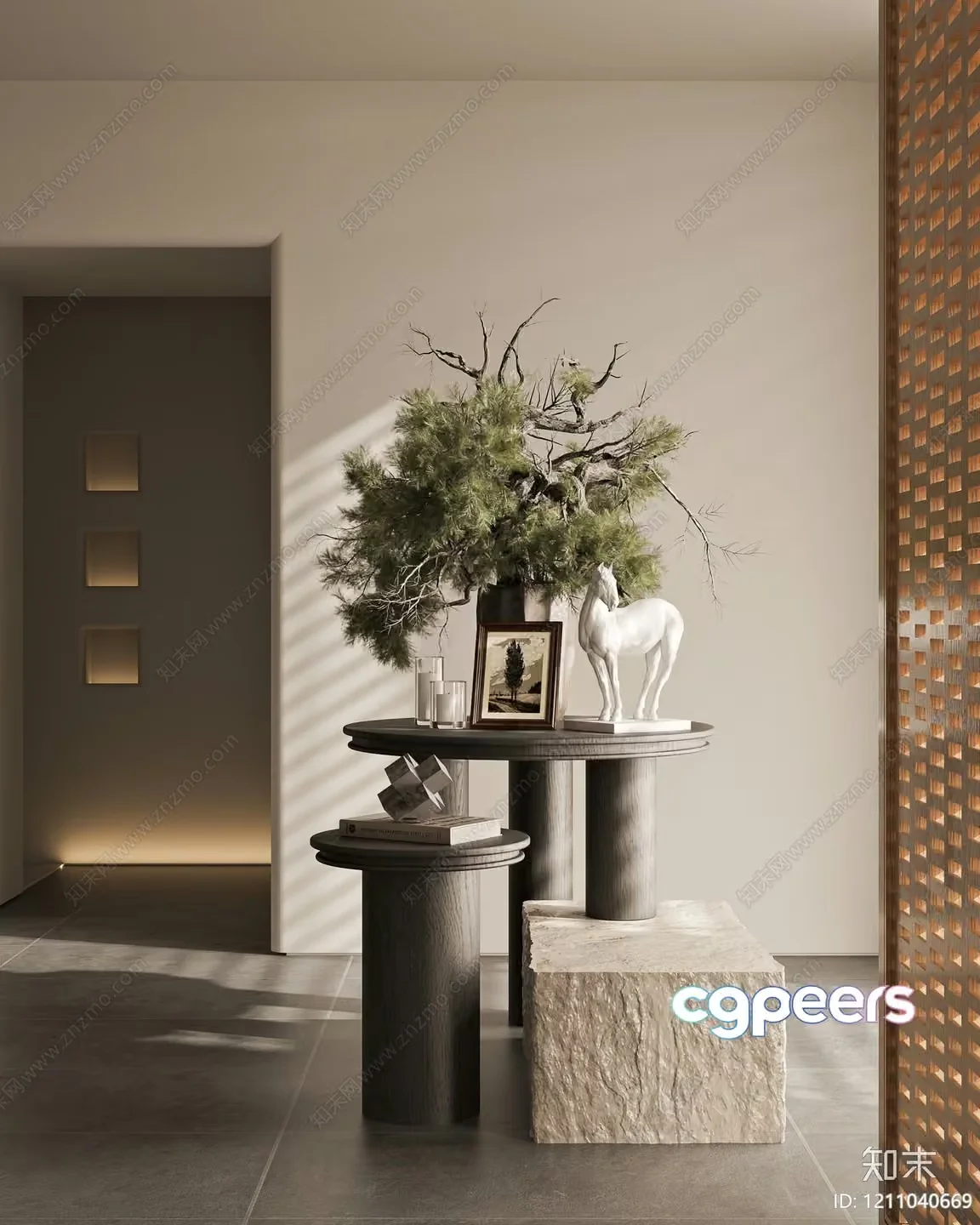 Modern Home Decor 3D Model – 1364 – VRAY Render