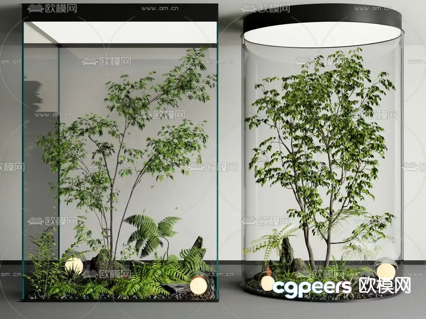 Indoor plant landscaping courtyard sketch 3d model