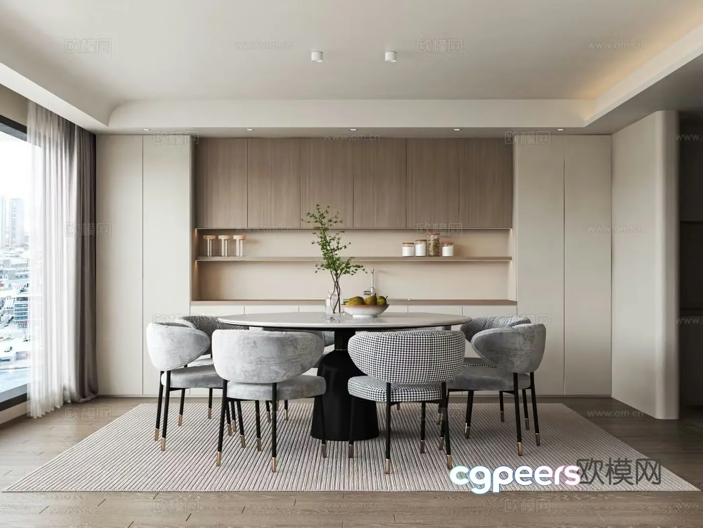 Modern style restaurant 3d model