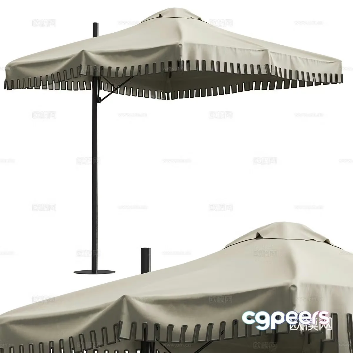 New Chinese parasol outdoor umbrella 3D model