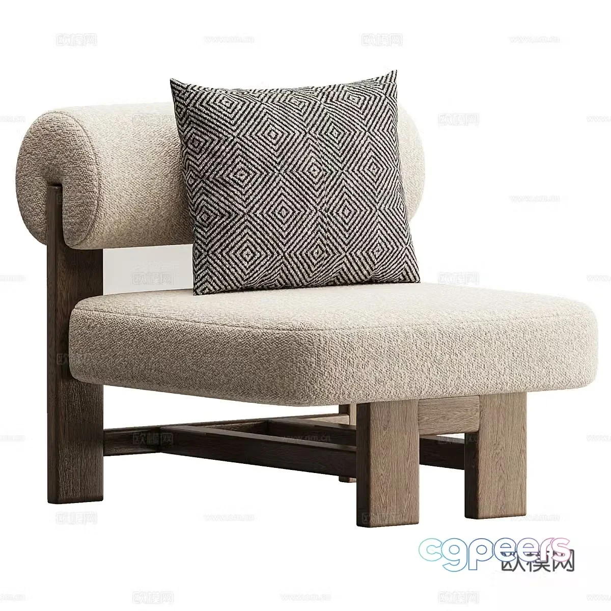 New Chinese casual chair 3D model