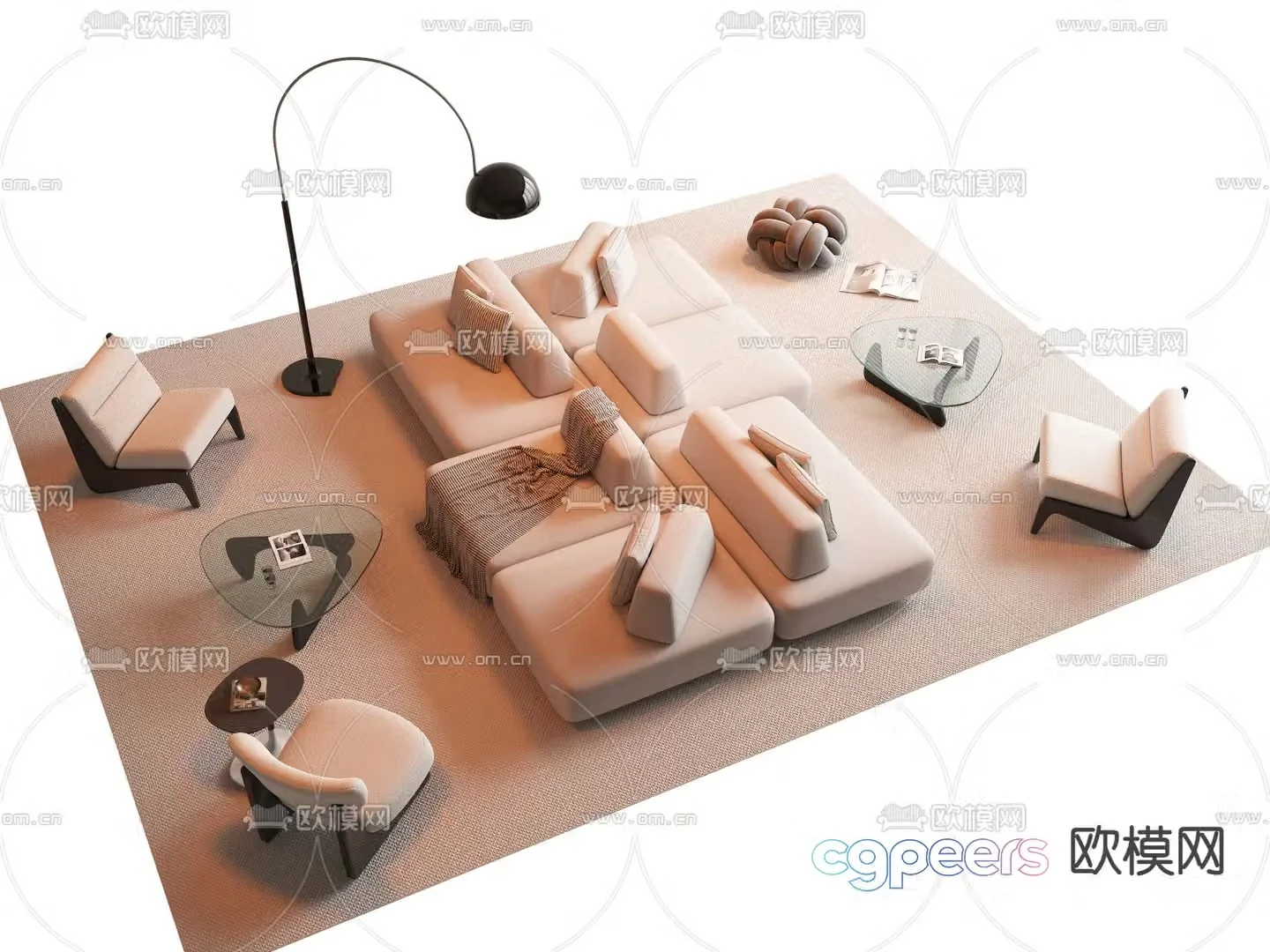 Modern modular sofa modular sofa 3d model