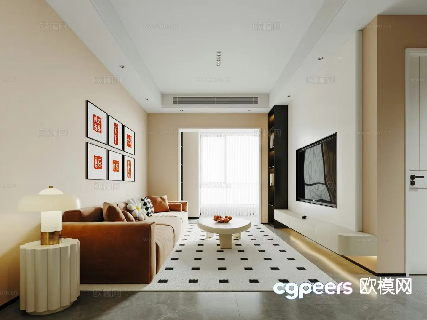 Modern guest restaurant 3d model