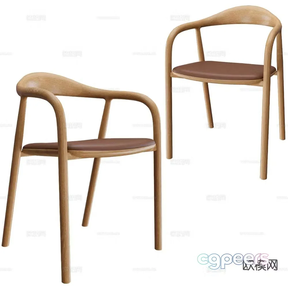 Partisan dining chair single chair 3d model