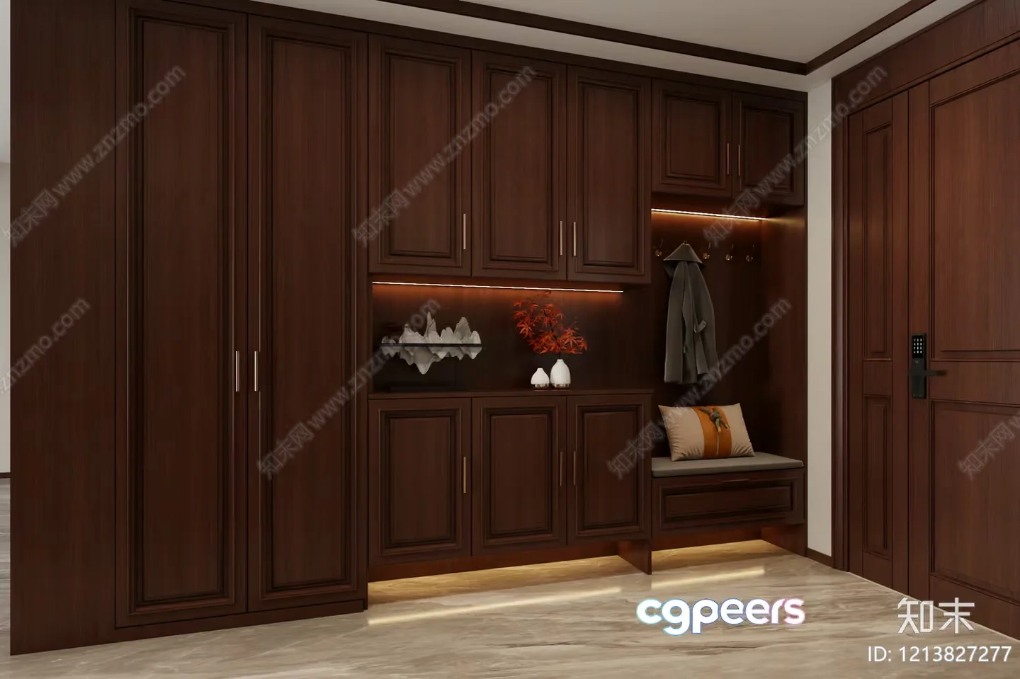 Modern Wood Cabinet 3D Model – 10730 – VRAY Render