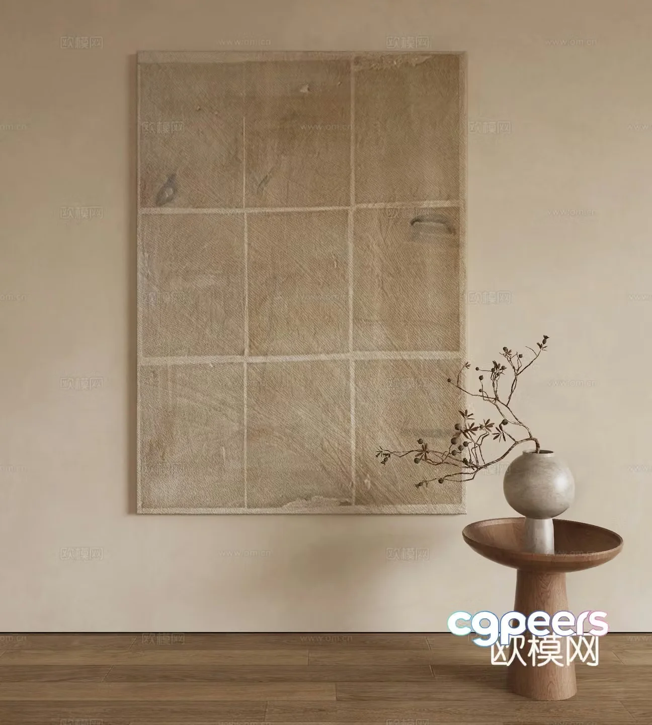 Modern texture painting decorative painting 3d model