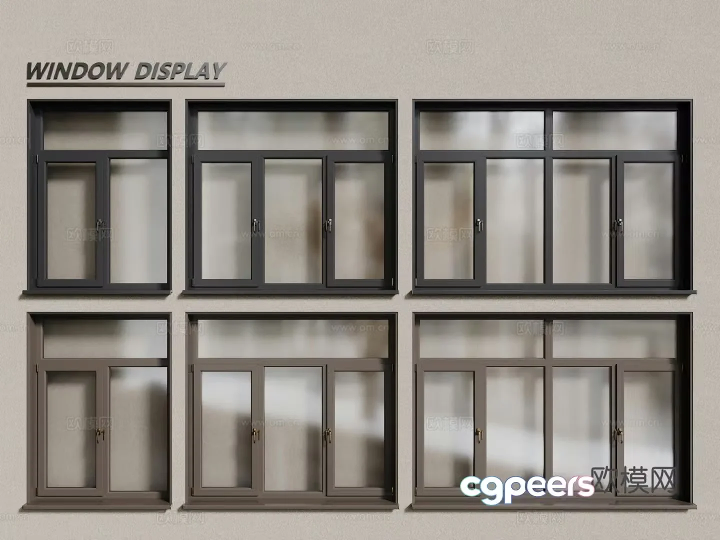 Aluminum alloy windows casement windows floor-to-ceiling windows 3d model