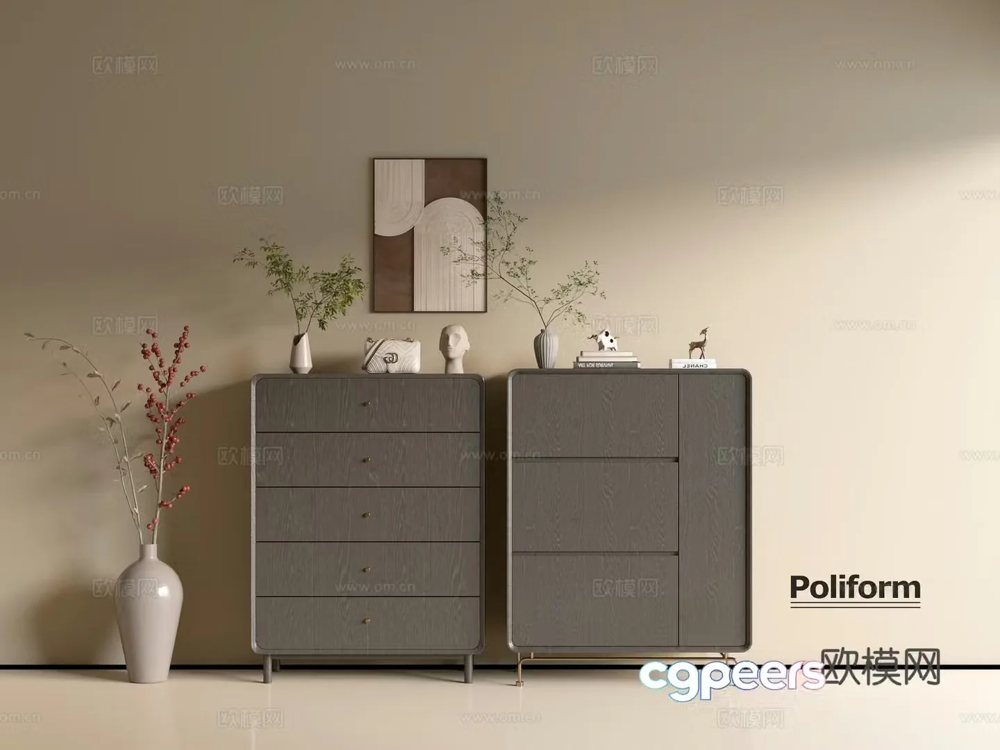 Modern wood grain cabinet ins wind minimalist wind cabinet whole cabinet sideboard balcony cabinet storage 3D model