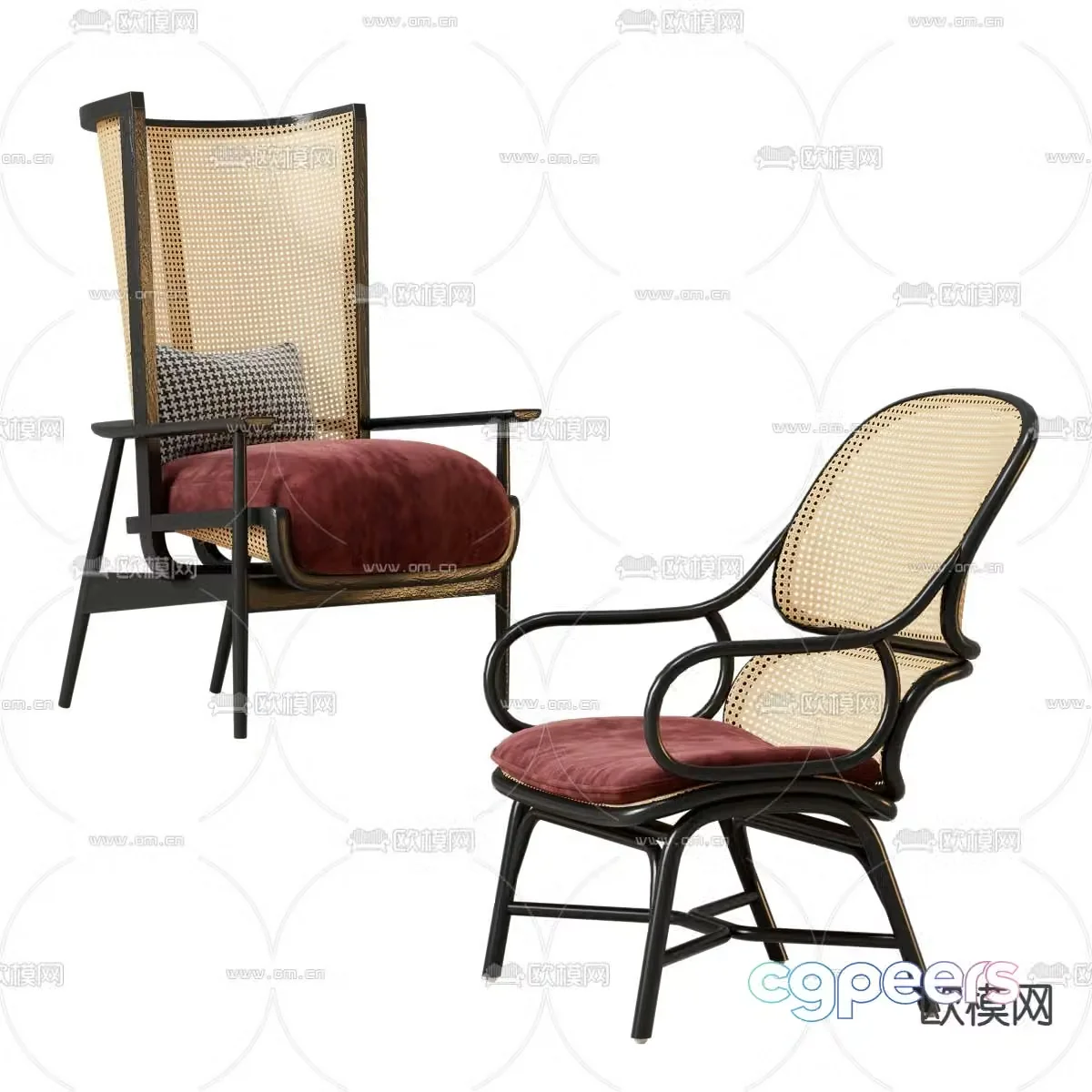Wabiji rattan chair leisure chair 3d model