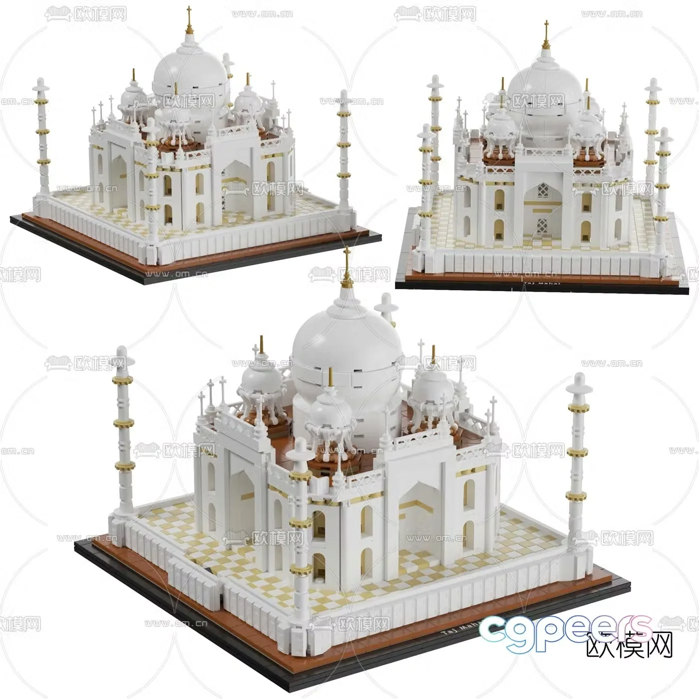 Modern building blocks Taj Mahal toy 3d model