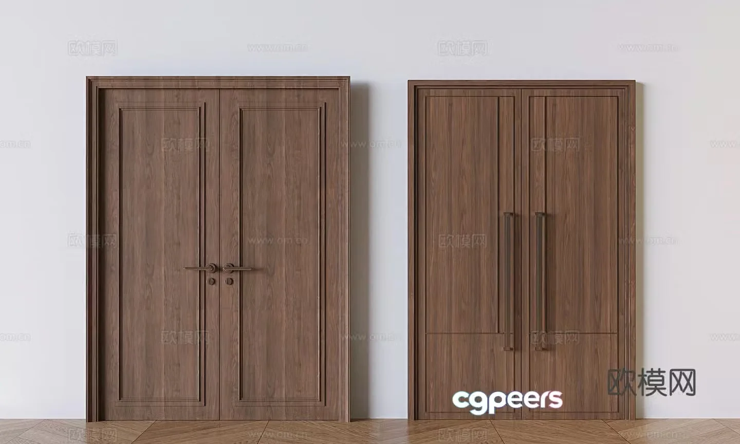 Medieval style double door 3D model