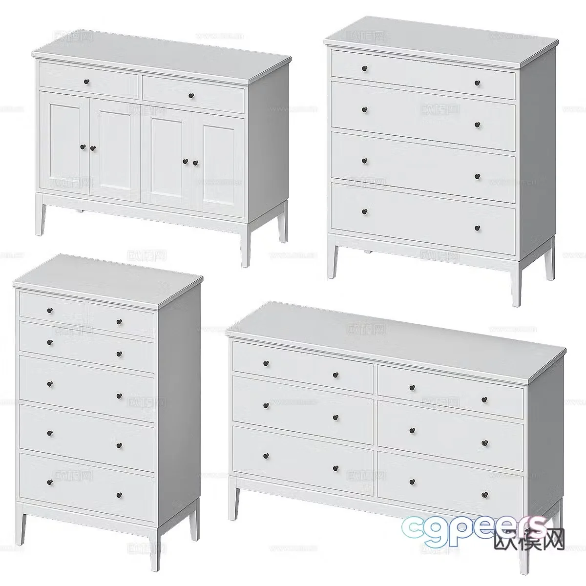 Modern side cabinet chest 3d model