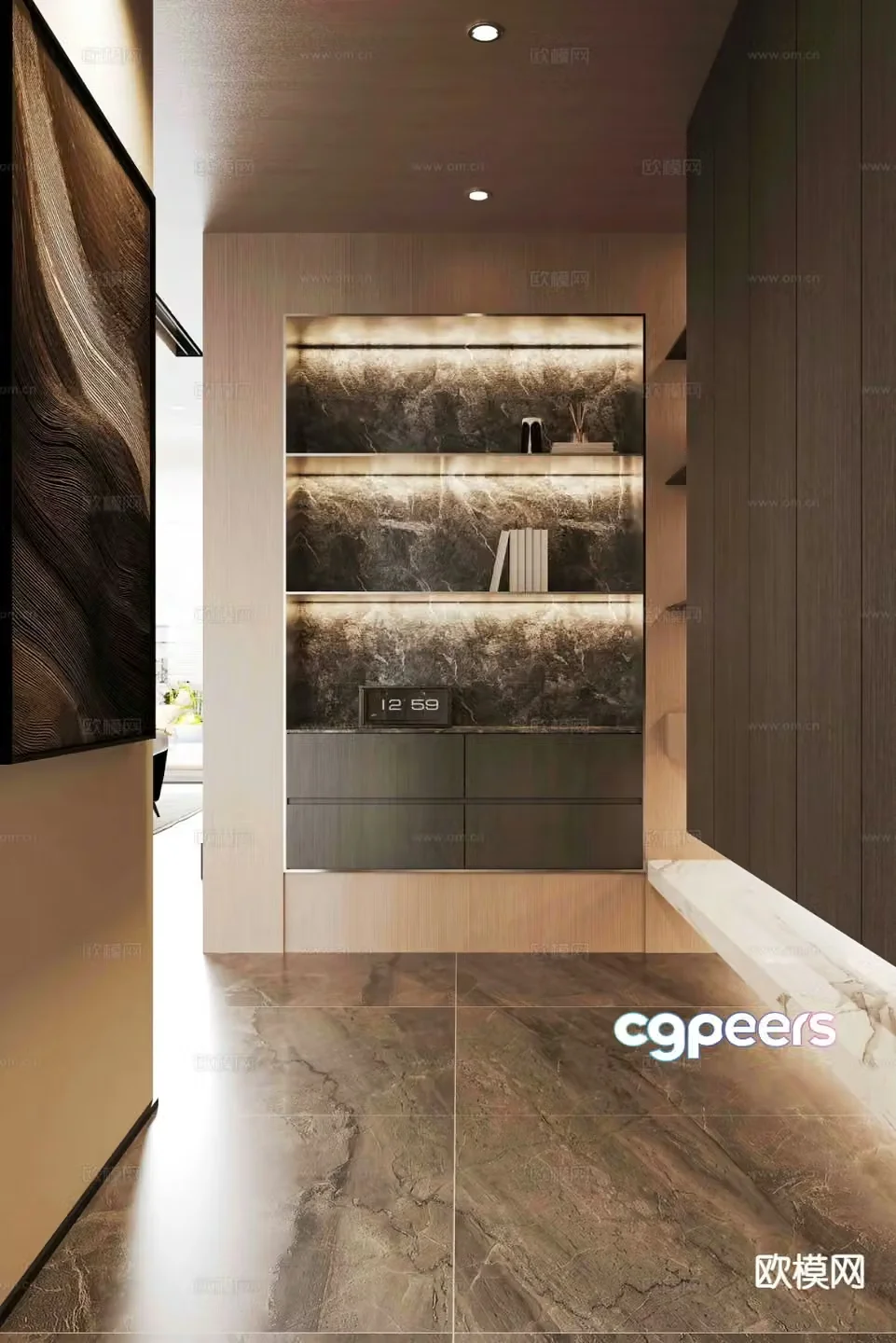 Modern entrance aisle 3D model