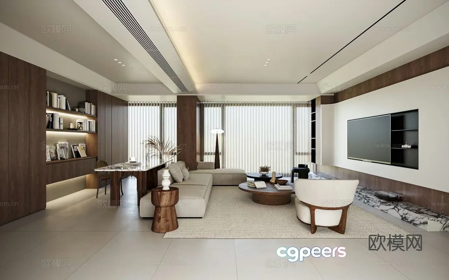 Middle-aged living room 3d model