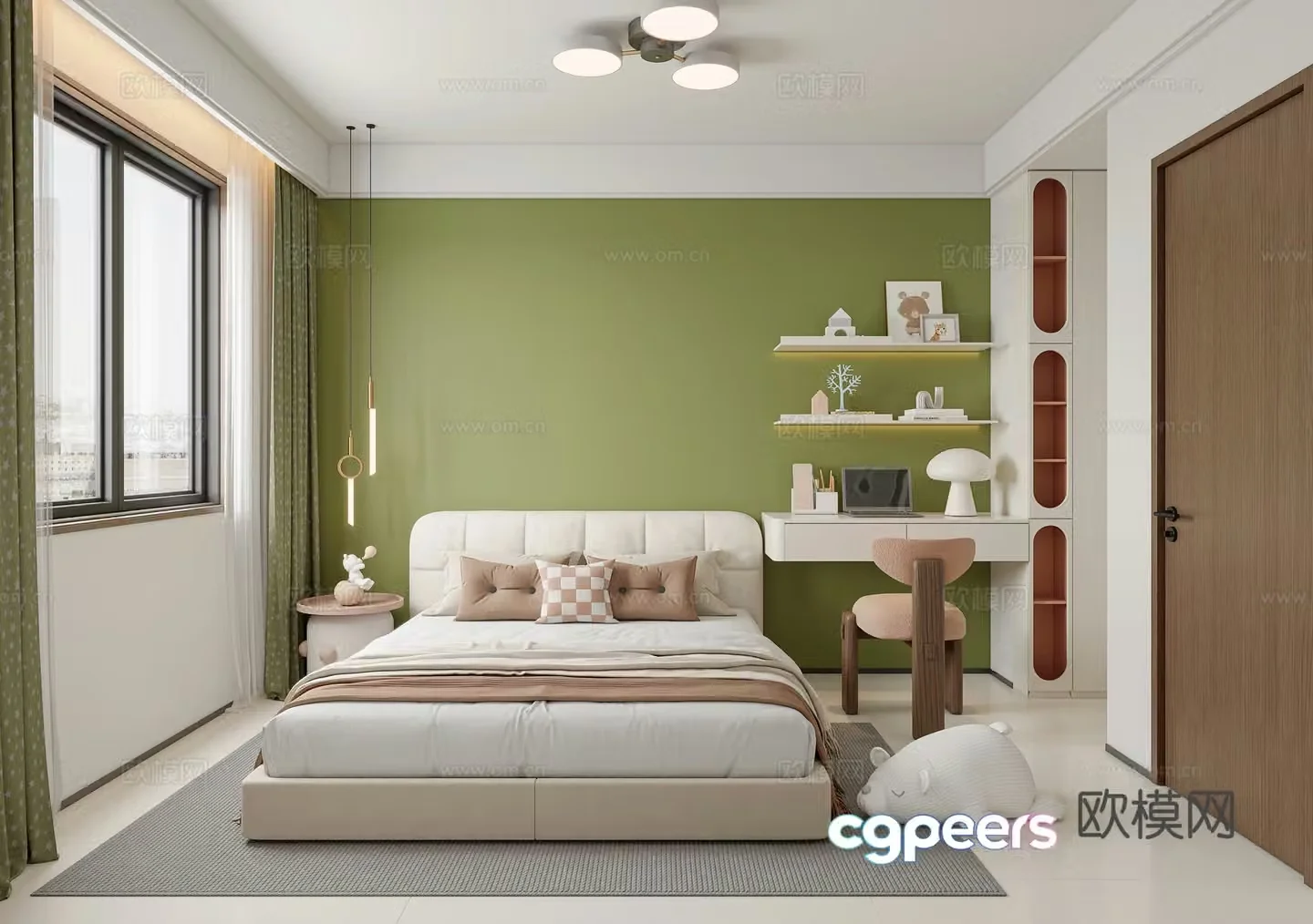Modern minimalist bedroom 3d model
