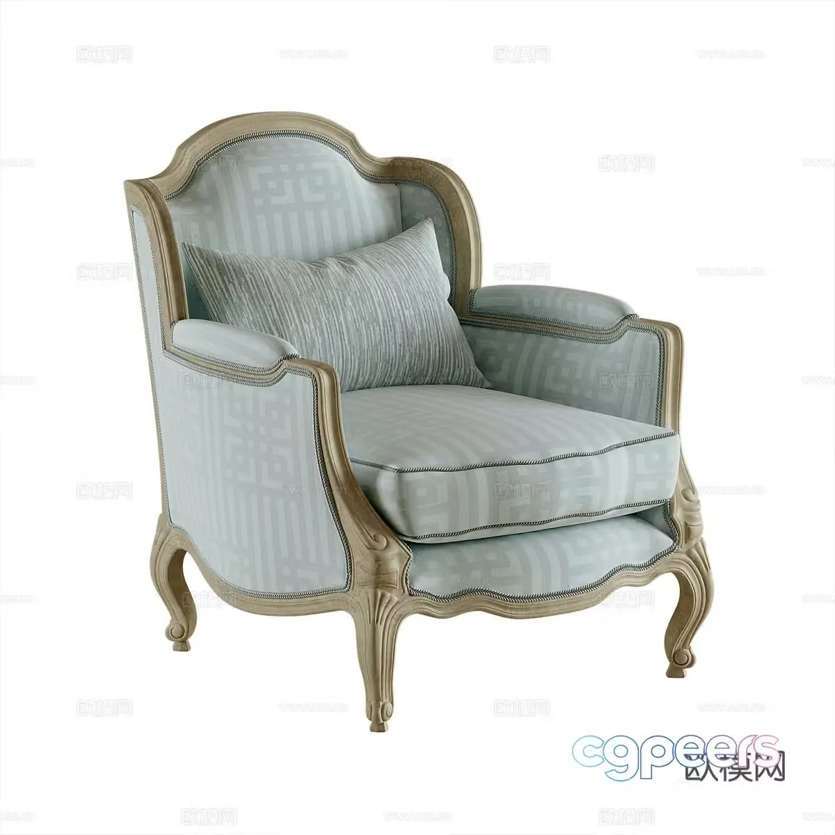 French single sofa 3d model