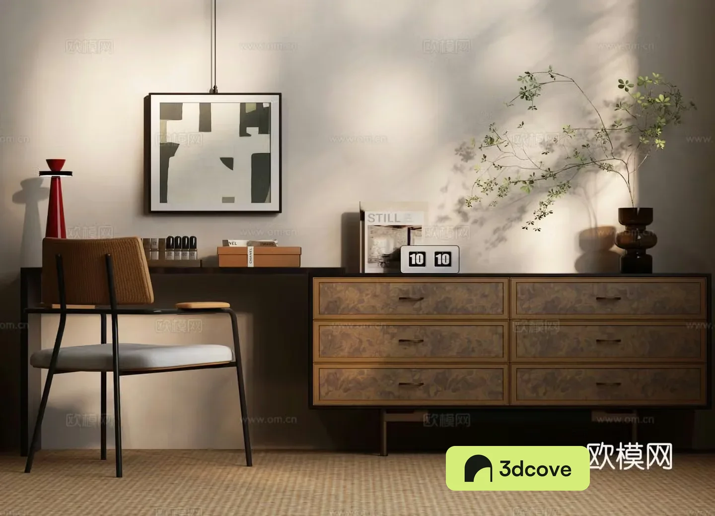 Dressing table Modern medieval dressing table Middle style dressing cabinet Retro style dressing table Modern medieval 3D model