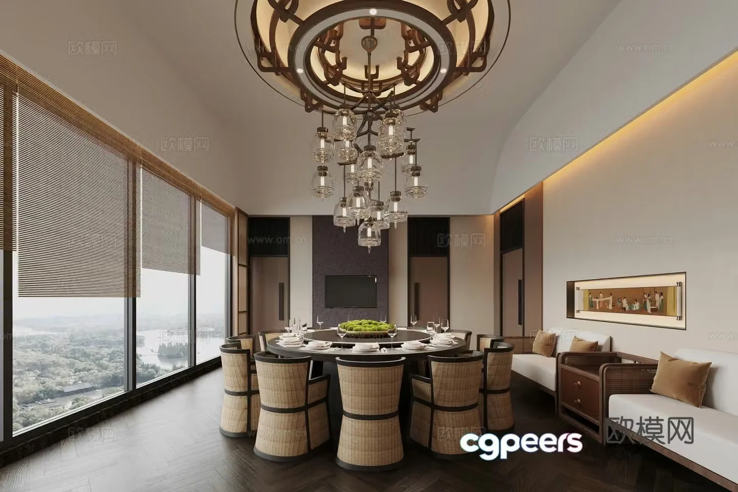 New Chinese restaurant private room 3D model