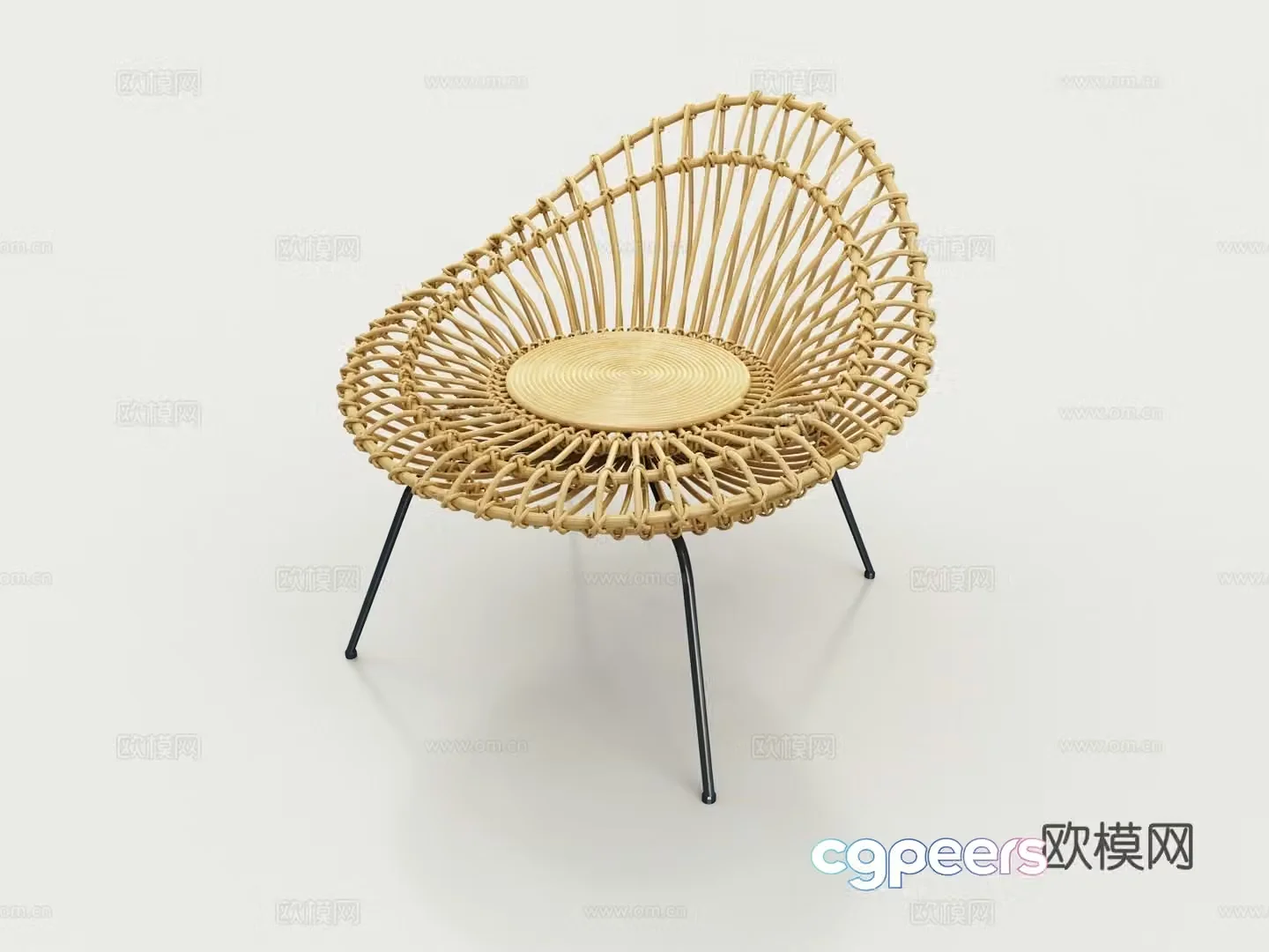 rattan chair leisure chair armchair 3d model