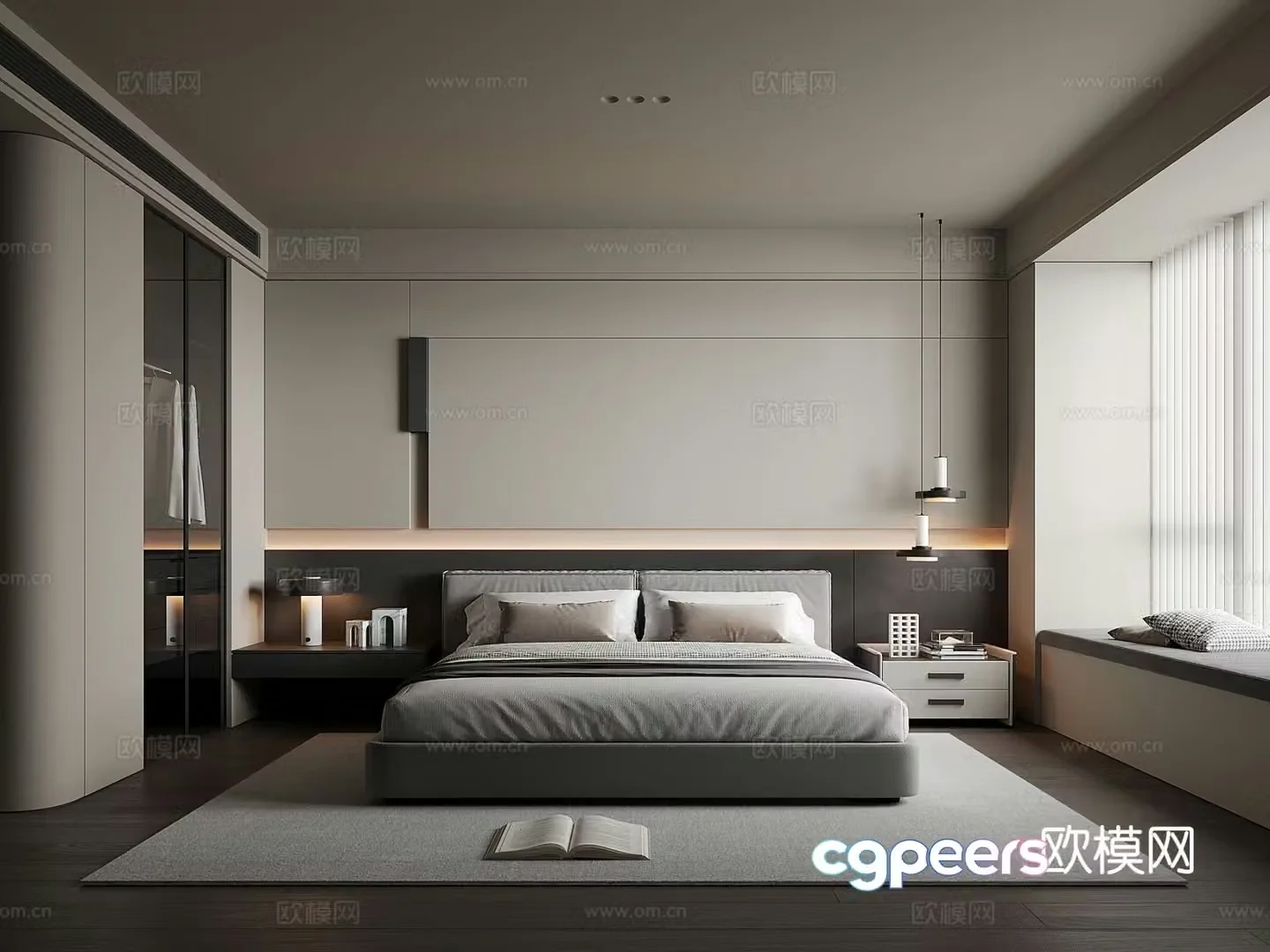 Modern bedroom master bedroom 3d model