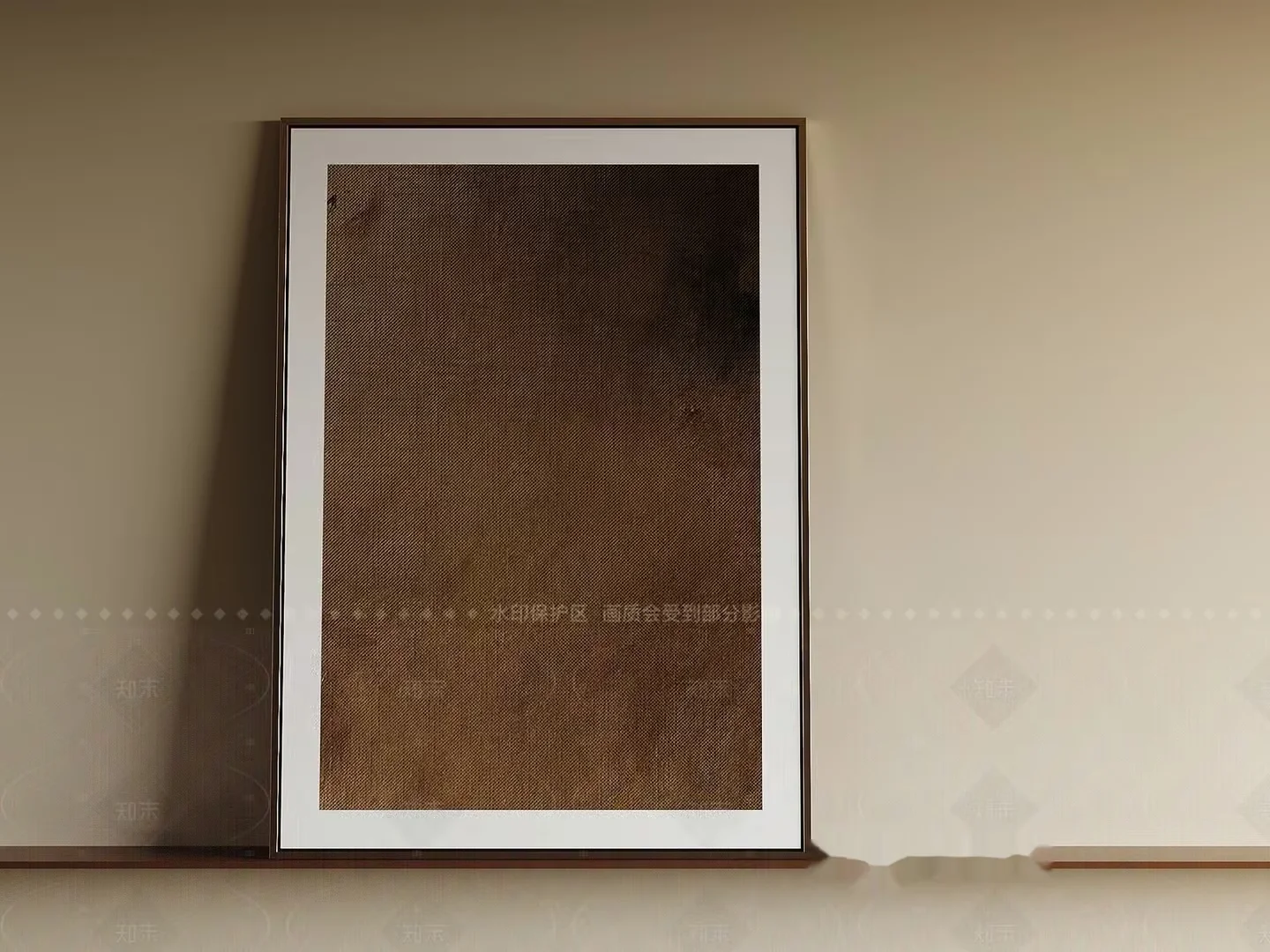 A Framed Piece Of Art Possibly A Painting Or Photograph With A Brown 3D Model – 2983 – VRAY Render
