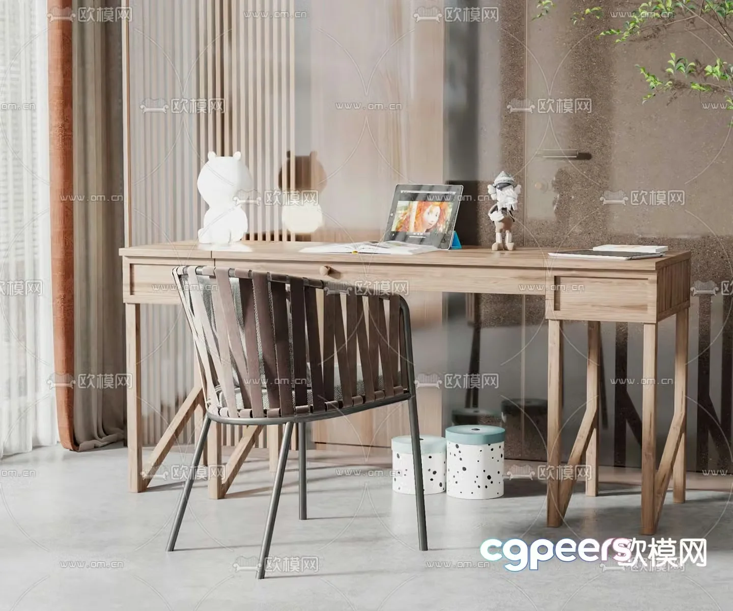 Modern children’s desk chair 3d model