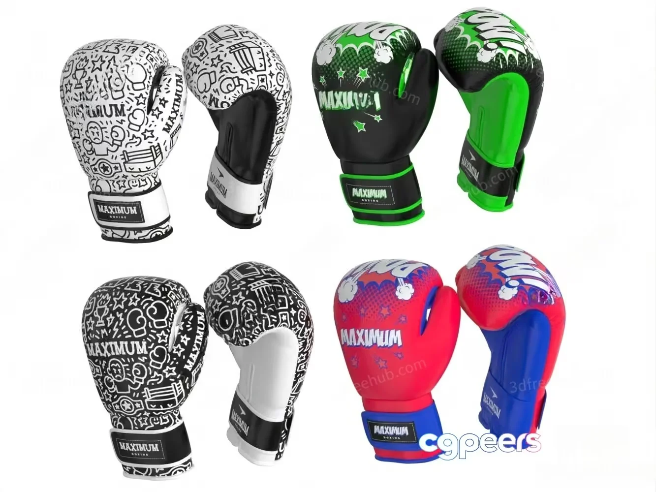 Boxing Gloves 3D Model – 21940 – VRAY Render