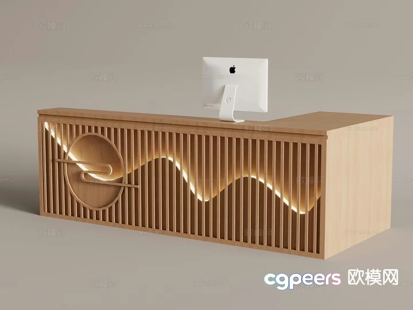 New Chinese service desk cashier reception desk 3D model