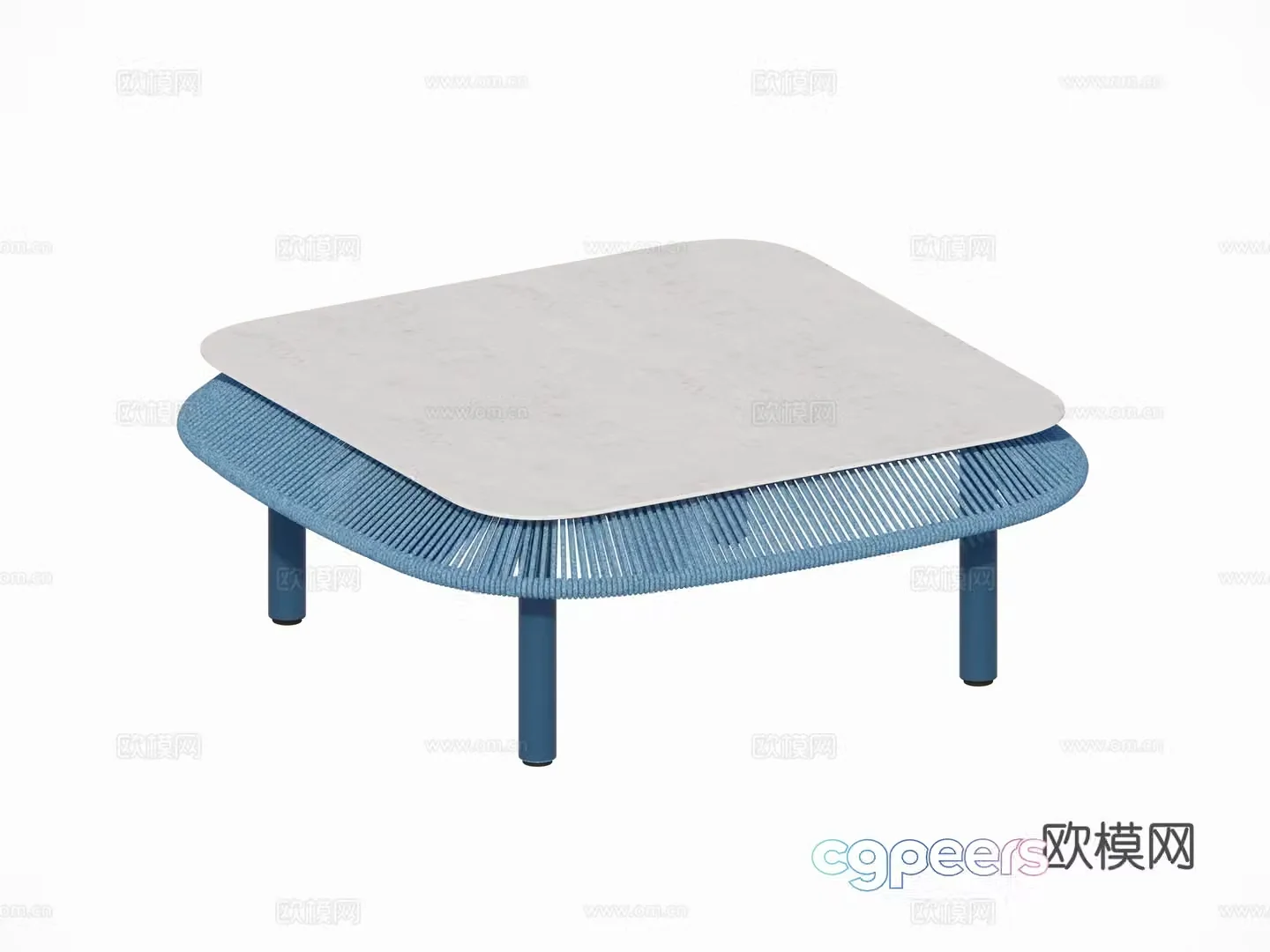 Modern outdoor courtyard garden coffee table elliptical machine marble stone slab coffee table combination 3D model