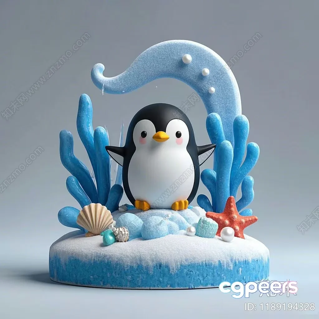 A Cartoon Penguin 3D Model – 21037 – VRAY Render