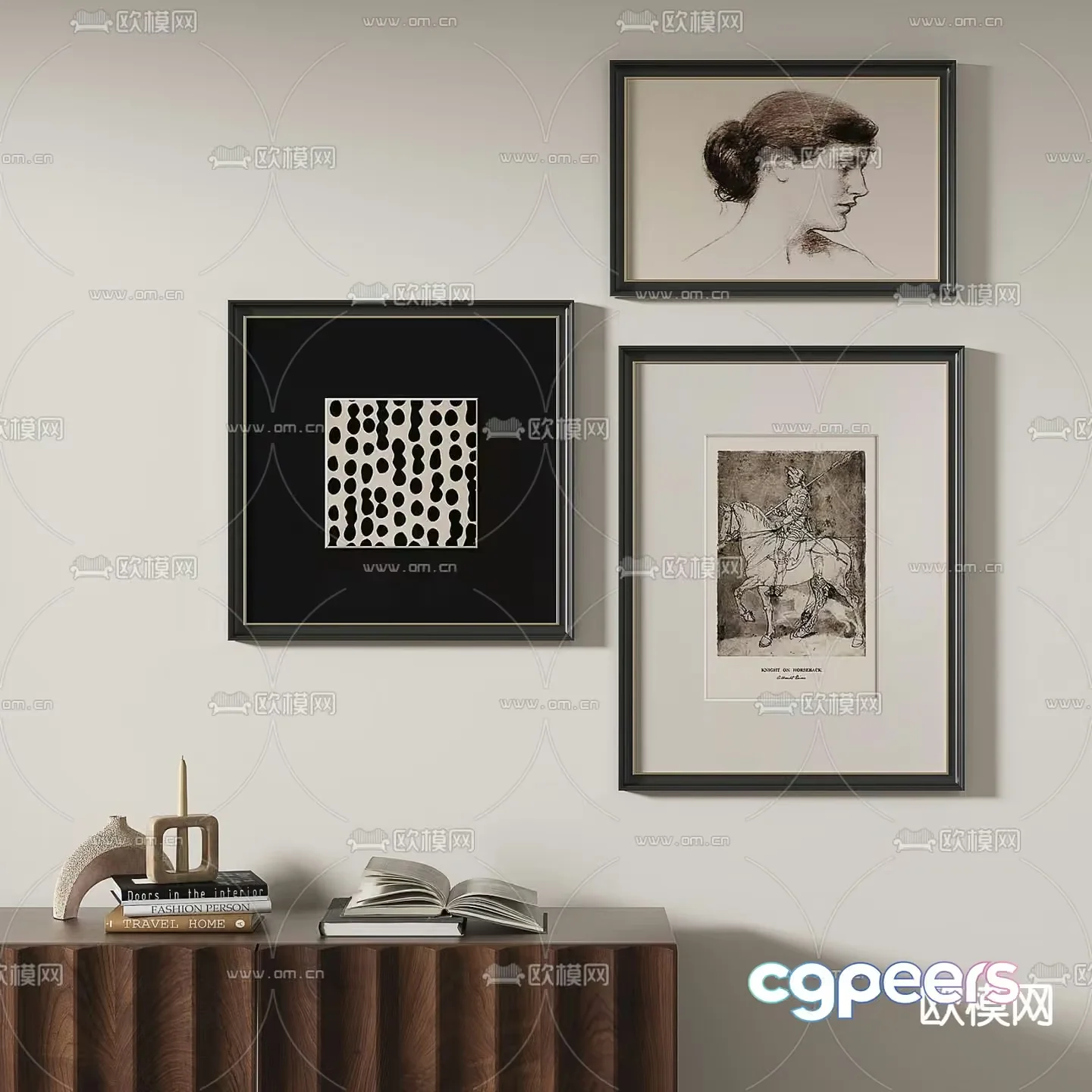 Modern Art Pieces 3D Model – 2689 – VRAY Render