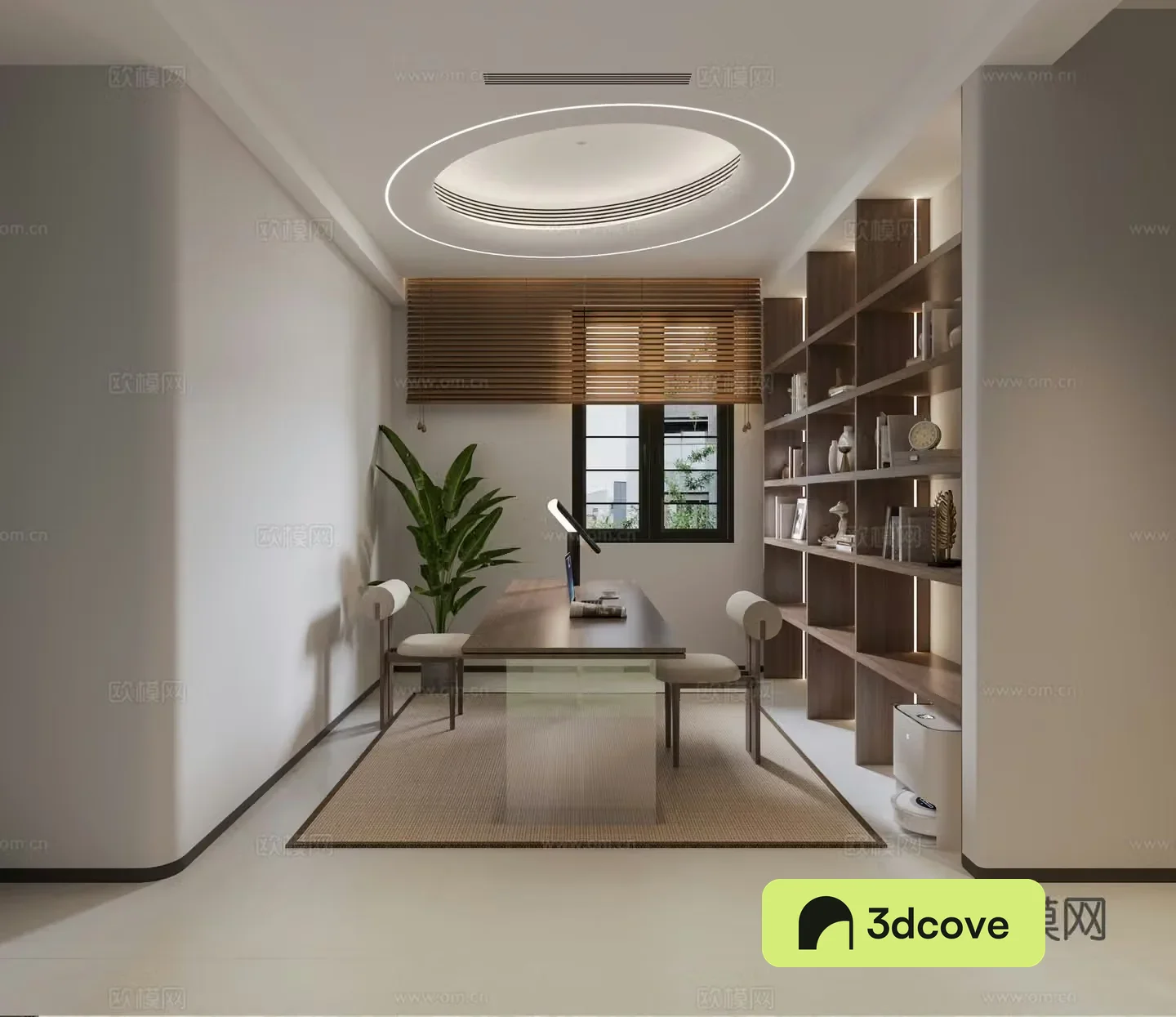 Middle-aged study room 3D model