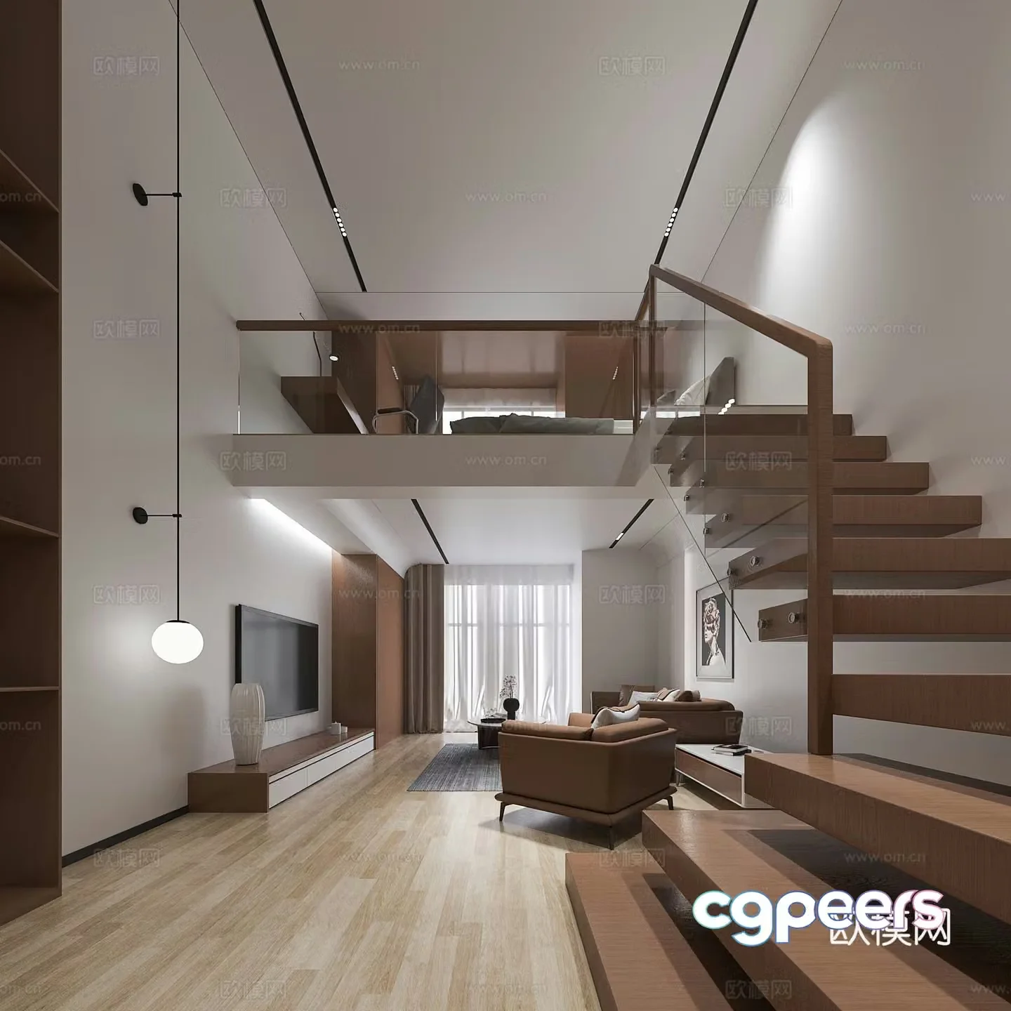Modern home decoration loft apartment 3d model