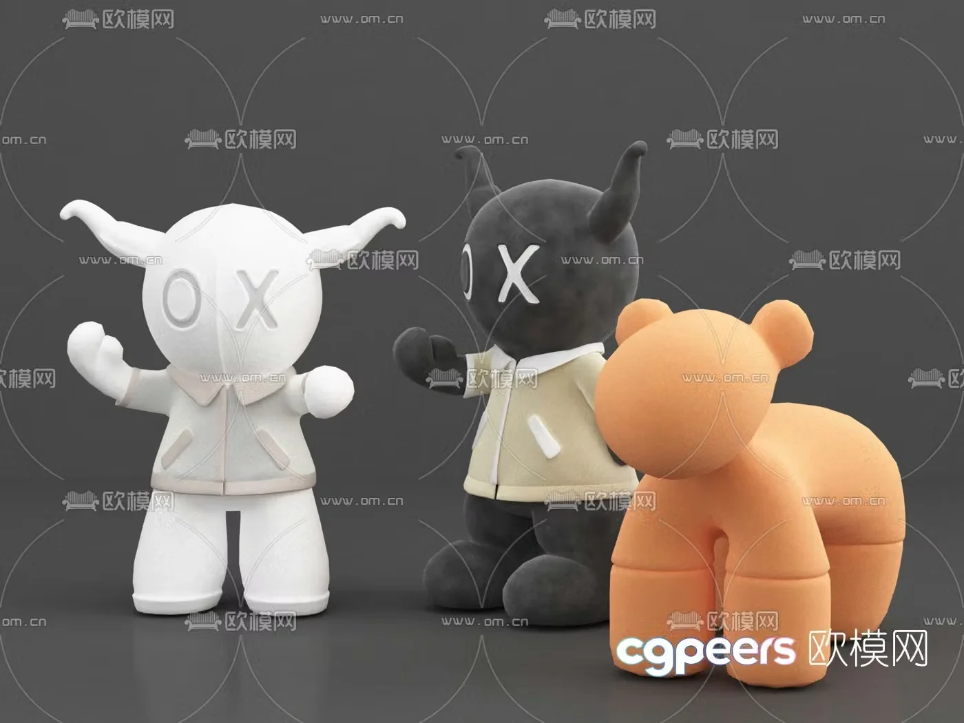 Modern XO doll toy 3d model
